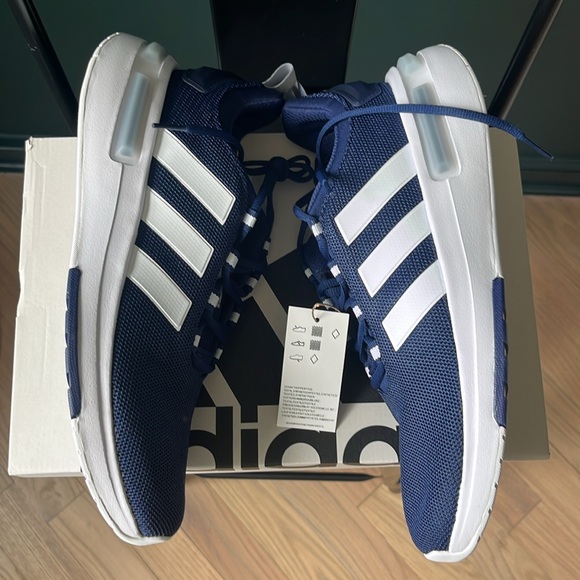 Adidas Racer TR23 Men’s size 10 1/2 color: Dark Blue / Cloud White / Halo Silver - Picture 3 of 5
